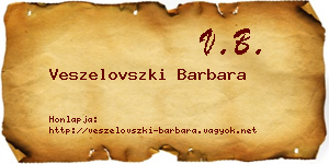 Veszelovszki Barbara névjegykártya